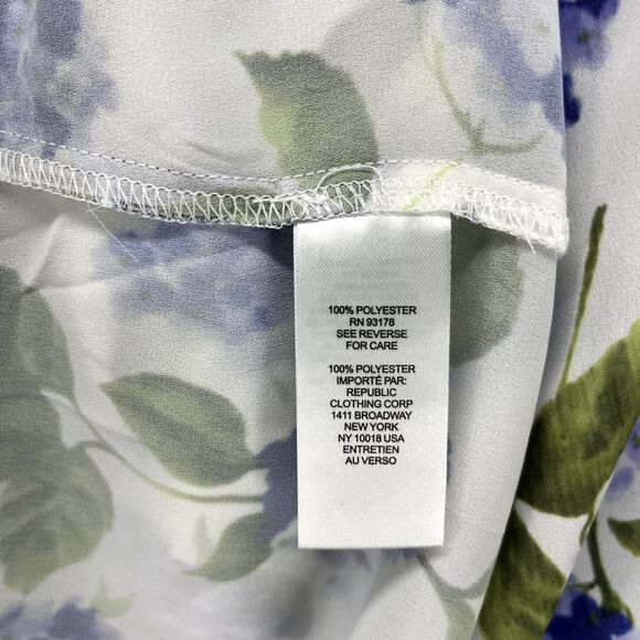 Tahari Top Womens Plus 2X White Purple Floral Boho Semi sheer Shirt Blouse Tunic - Picture 12 of 16